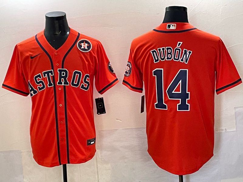 Men 2025 Houston Astros #14 Dubon Orange Nike MLB Jersey 05->houston astros->MLB Jersey